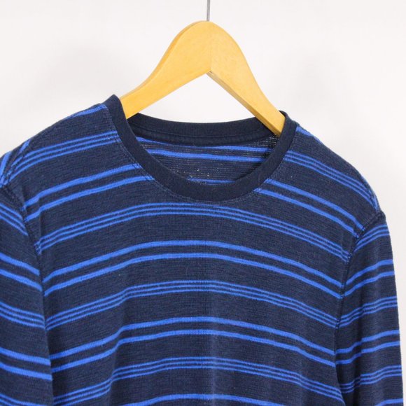 *American Eagle Mens Blue Striped Long Sleeve Shirt - Picture 2 of 3